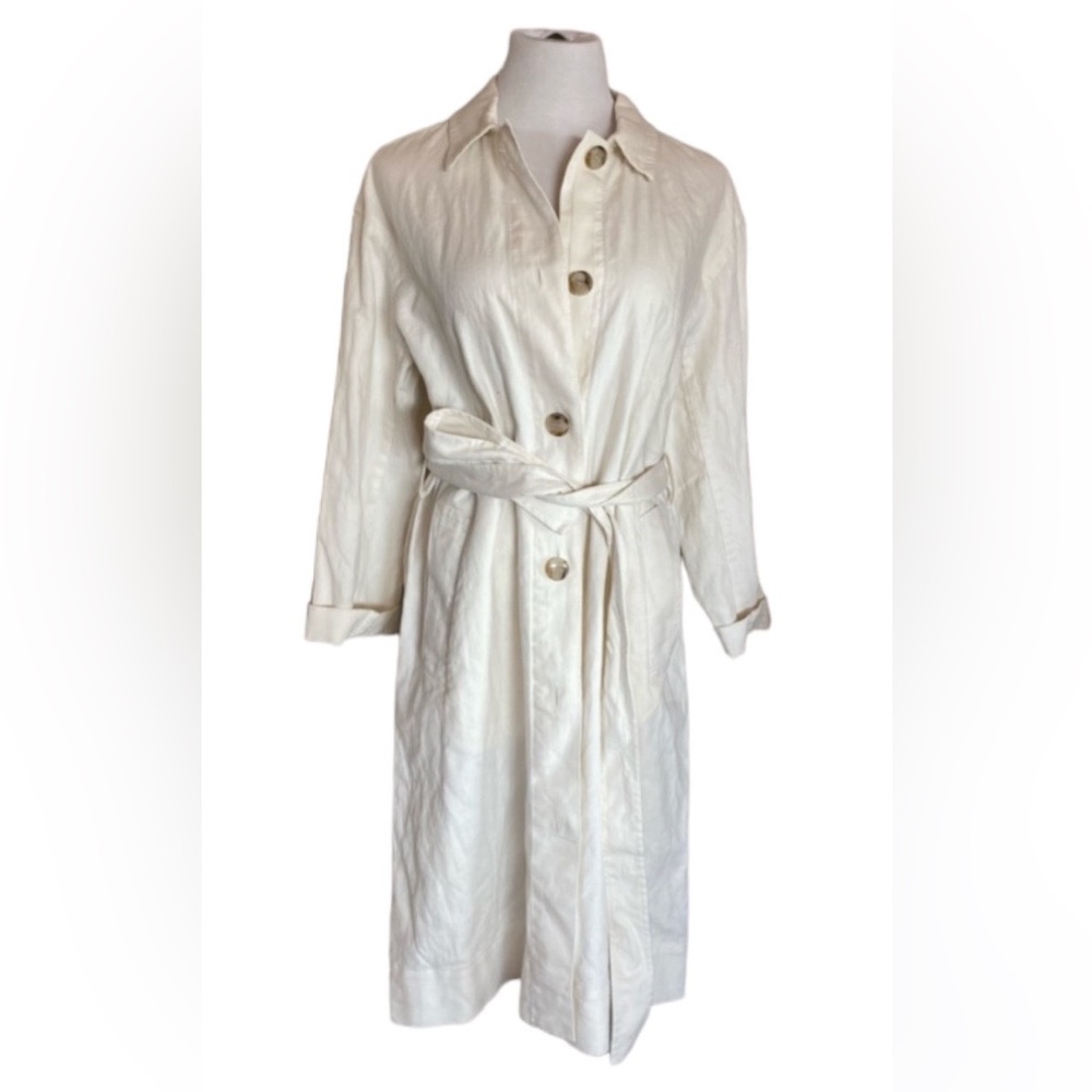 Madewell Cotton-Linen Trench Coat-Size Medium